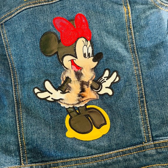 DISNEY Junior Minnie Mouse Classic Love Jean Jacket EUC 4T - Picture 2 of 9